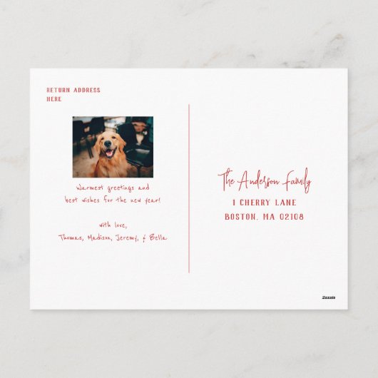 Moderne Sneeuw Script 2 Foto Feestdagenkaart (Achterkant)