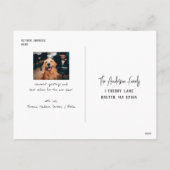 Moderne Sneeuw Script 2 Foto Feestdagenkaart (Achterkant)