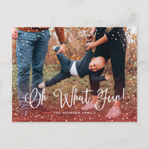 Moderne Sneeuw Script 2 Foto Feestdagenkaart