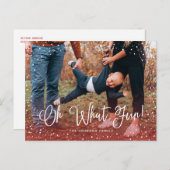 Moderne Sneeuw Script 2 Foto Feestdagenkaart (Voorkant / Achterkant)