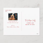 Moderne Sneeuw Script 2 Foto Feestdagenkaart (Achterkant)