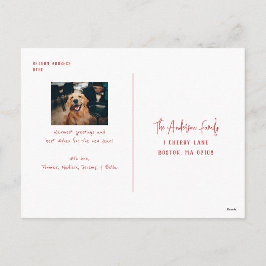 Moderne Sneeuw Script 2 Foto Vakantie Ansichtkaart Feestdagenkaart (Achterkant)