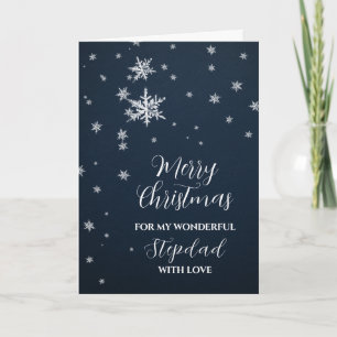 Moderne Sneeuw Stepdad Vrolijk Kerstfeest Kaart