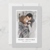 Moderne Sneeuw Vloeit Grijze Foto Feestdagenkaart (Voorkant)