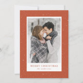 Moderne Sneeuw Vloeit Roest Foto Feestdagenkaart (Voorkant)