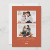 Moderne Sneeuw Vloeit Roest Foto Feestdagenkaart (Achterkant)