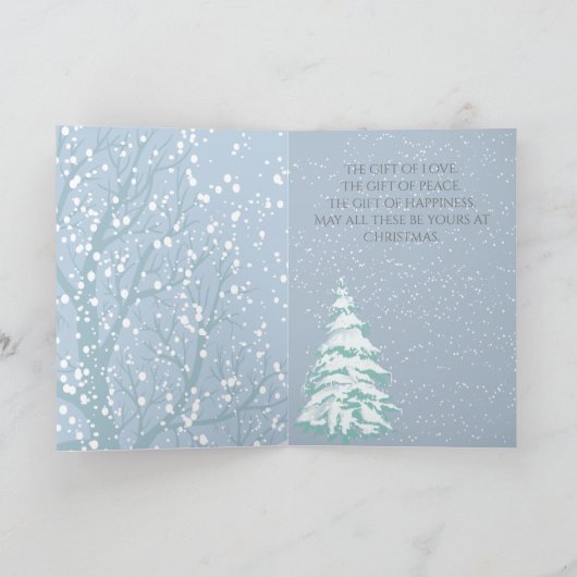 Moderne sneeuwboom - VERANDERING KLEURkerstmis Feestdagen Kaart (Binnen)