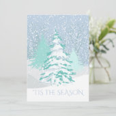 Moderne sneeuwboom - VERANDERING KLEURkerstmis Kaart (Staand voorkant)