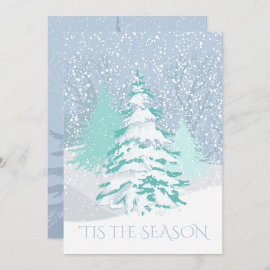 Moderne sneeuwboom - VERANDERING KLEURkerstmis Kaart (Voorkant / Achterkant)