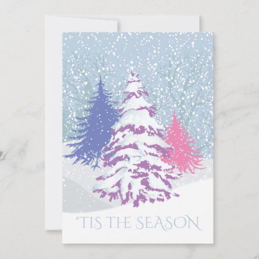 Moderne sneeuwboom - VERANDERING KLEURkerstmis Kaart (Voorkant)