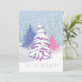 Moderne sneeuwboom - VERANDERING KLEURkerstmis Kaart (Staand voorkant)