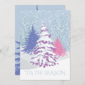 Moderne sneeuwboom - VERANDERING KLEURkerstmis Kaart (Voorkant / Achterkant)
