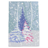 Moderne Sneeuwboom VERANDERT VAN KLEUR Medium Cadeauzakje (Achterkant)