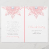 Moderne sneeuwflake roze, wittrouwprogramma (Voorkant)