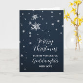 Moderne Sneeuwgodin Vrolijk Kerstfeest Kaart (Gele Bloem)