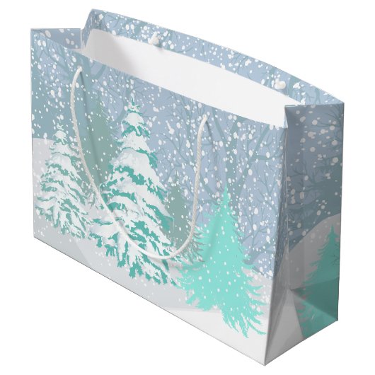 Moderne Sneeuwkerstbomen VERANDEREN van kleur Groot Cadeauzakje (Achterkant Gekanteld)