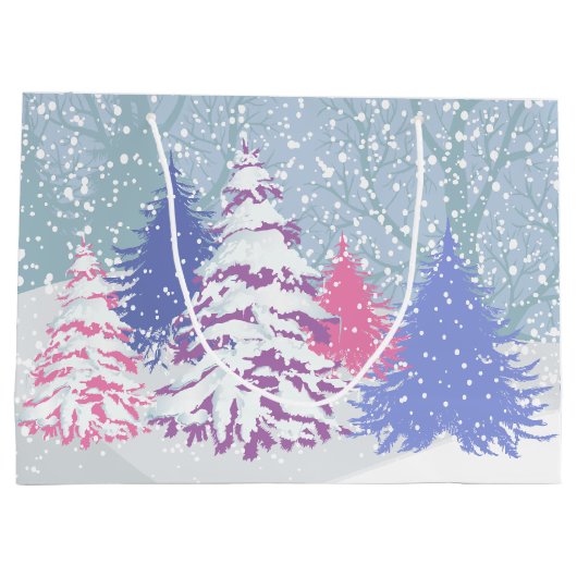 Moderne Sneeuwkerstbomen VERANDEREN van kleur Groot Cadeauzakje (Achterkant)