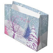 Moderne Sneeuwkerstbomen VERANDEREN van kleur Groot Cadeauzakje (Voorkant Gekanteld)