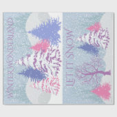 Moderne Sneeuwkerstboomkleur Cadeaupapier (Vlak)