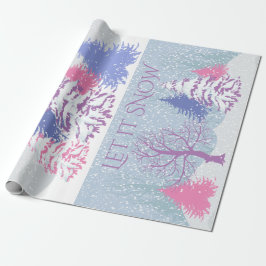 Moderne Sneeuwkerstboomkleur Cadeaupapier