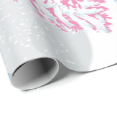 Moderne Sneeuwkerstboomkleur Cadeaupapier (Rol Hoek)