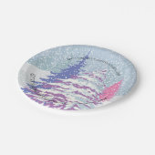 Moderne Sneeuwkerstboomkleur Papieren Bordje (Gekanteld)