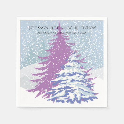 Moderne Sneeuwkerstboomkleur Servet (Voorkant)