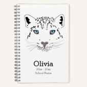 Moderne sneeuwluipaard | academisch jaar | school notitieboek (Voorkant)