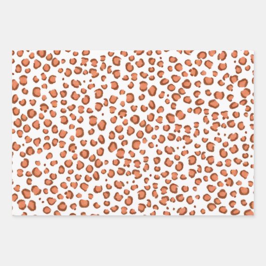 Moderne sneeuwluipaard rode roze groene proefdruk inpakpapier vel (Voorkant 2)