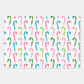 Moderne Sneeuwman en Roze & Groene Kerstdecoratie Inpakpapier Vel (Voorkant 3)