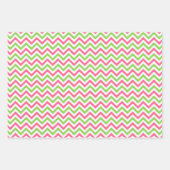 Moderne Sneeuwman en Roze & Groene Kerstdecoratie Inpakpapier Vel (Voorkant 2)