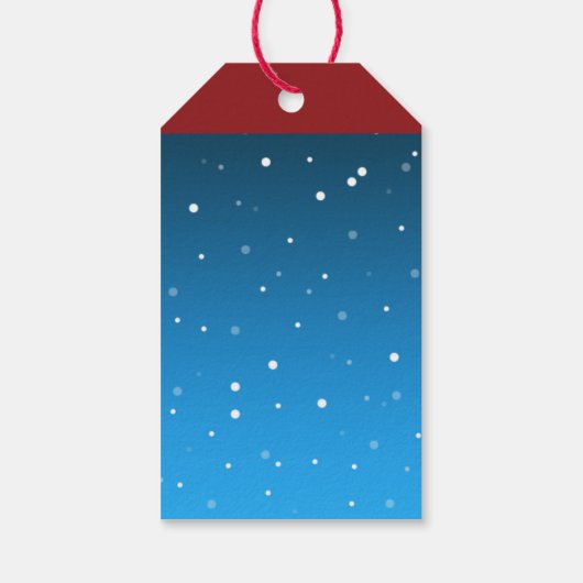 Moderne sneeuwman haiku traditionele kerstkleur cadeaulabel (Achterkant)