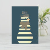 Moderne sneeuwman mooie schattige kerst feestdagenkaart (Staand voorkant)