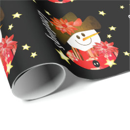 Moderne sneeuwman ontworpen cadeaupapier