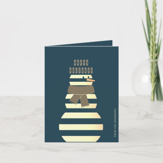 Moderne sneeuwman schattig kerst sneeuw man kaart (Voorkant)