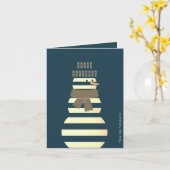 Moderne sneeuwman schattig kerst sneeuw man kaart (Gele Bloem)