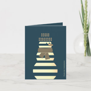 Moderne sneeuwman schattig kerst sneeuw man kaart