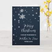 Moderne sneeuwmoeder in de wet Vrolijk kerstfeest Kaart (Gele Bloem)