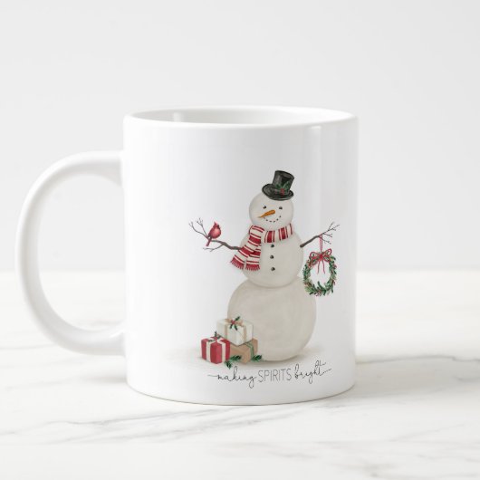 Moderne  sneeuwpop grote koffiekop (Links)