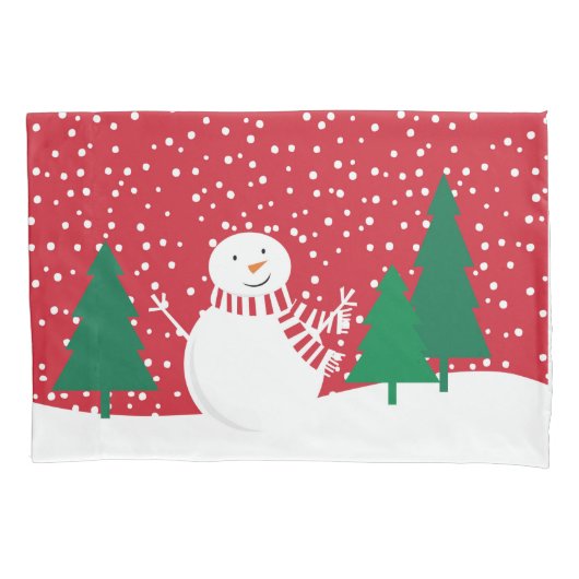 moderne sneeuwpoppen kussensloop (Voorkant-Links)