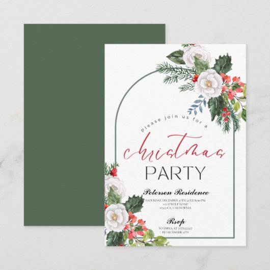 Moderne sneeuwpoppenkast voor winterkerstfeest kaart (Voorkant / Achterkant)