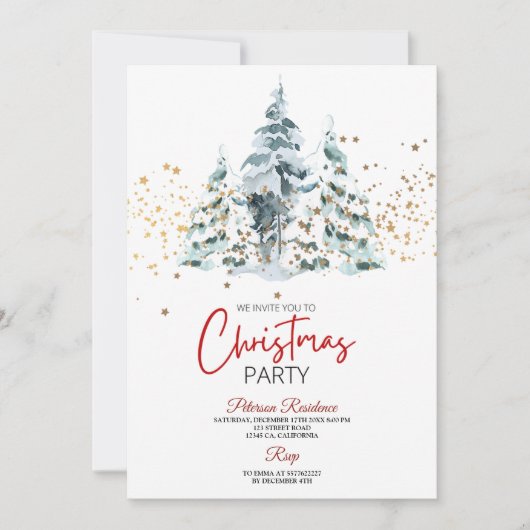 Moderne sneeuwpoppenkast voor winterkerstfeest kaart (Voorkant)