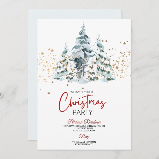 Moderne sneeuwpoppenkast voor winterkerstfeest kaart (Voorkant / Achterkant)