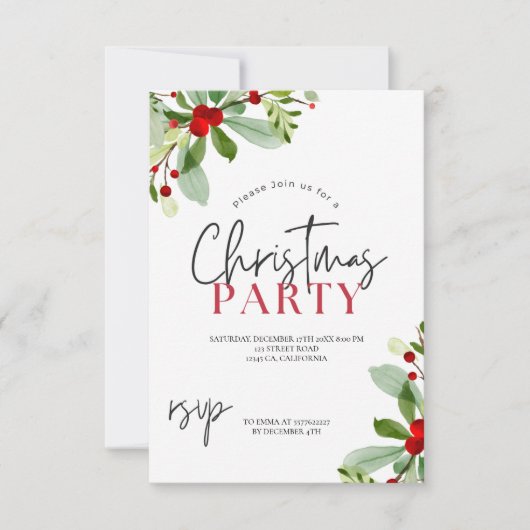 Moderne sneeuwpoppenkast voor winterkerstfeest kaart (Voorkant)