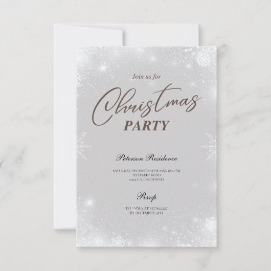 Moderne sneeuwpoppenkast voor winterkerstfeest kaart (Voorkant)