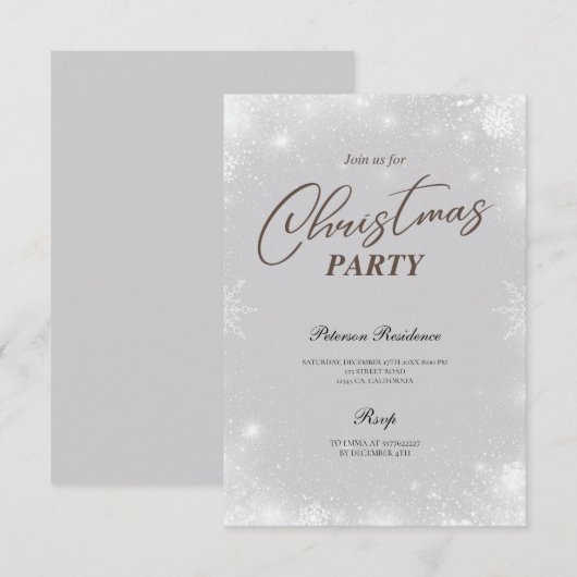 Moderne sneeuwpoppenkast voor winterkerstfeest kaart (Voorkant / Achterkant)