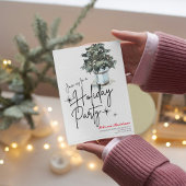 Moderne sneeuwpoppenkast voor winterkerstfeest kaart