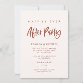 Moderne sneeuwroze Happily ever after-feestje Kaart (Voorkant)