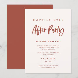 Moderne sneeuwroze Happily ever after-feestje Kaart