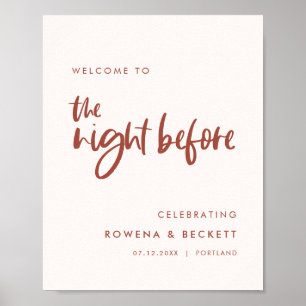 Moderne sneeuwroze Welkom bij de avond ervoor Poster